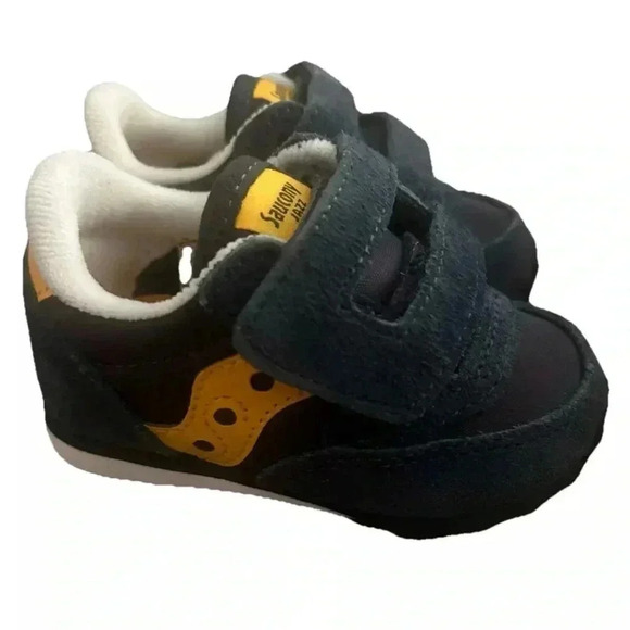 Saucony Other - New In Box Baby Saucony Jazz Low Pro Blue And Yellow Sneakers Size 4